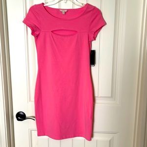 Pink Guess front cutout bodycon dress.